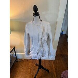 Athleta  Jacket Women's S Cream  Fleece Full Zip Pockets